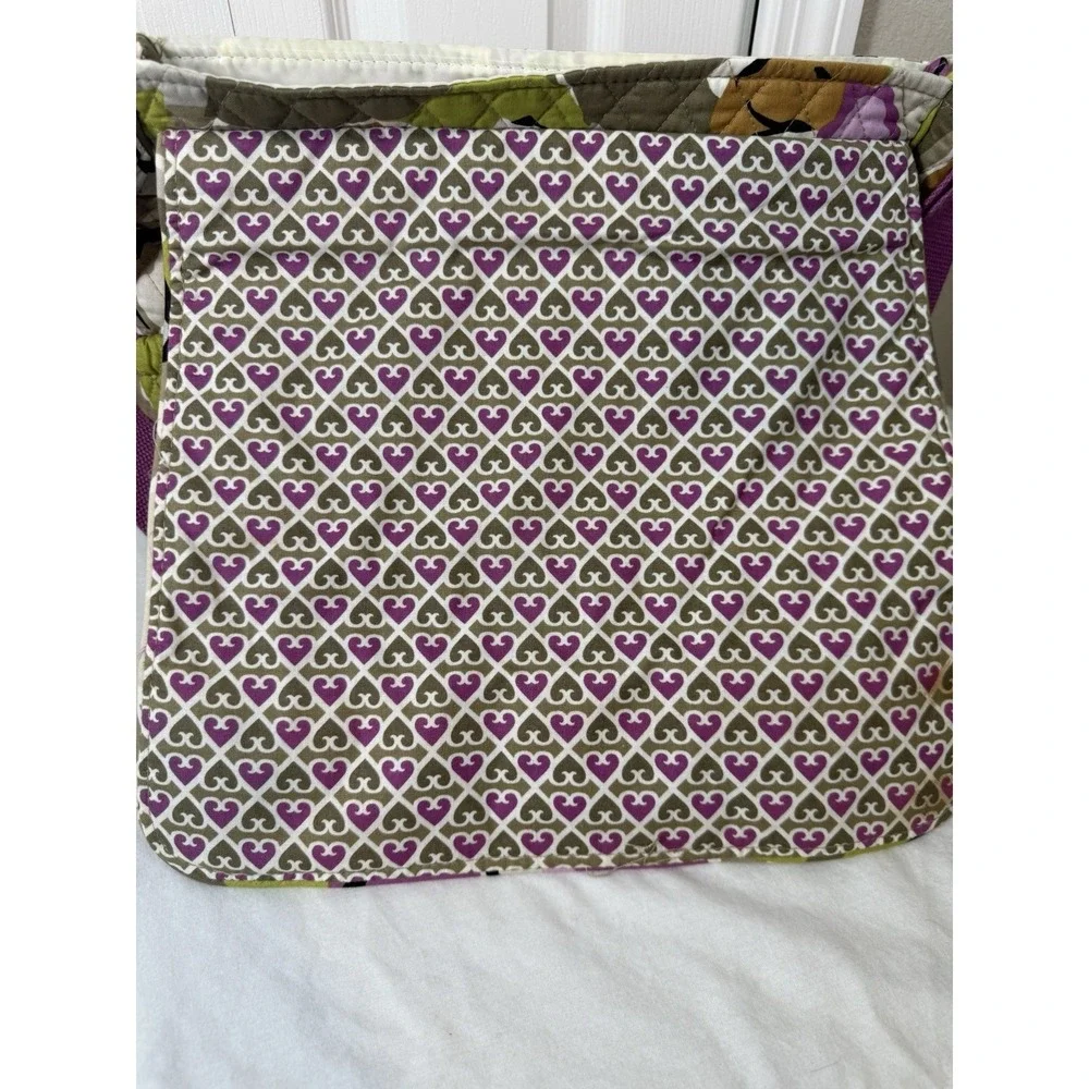 Vera Bradley Plum Petals Floral Quilted Cotton Diaper Bag Messenger Crossbody